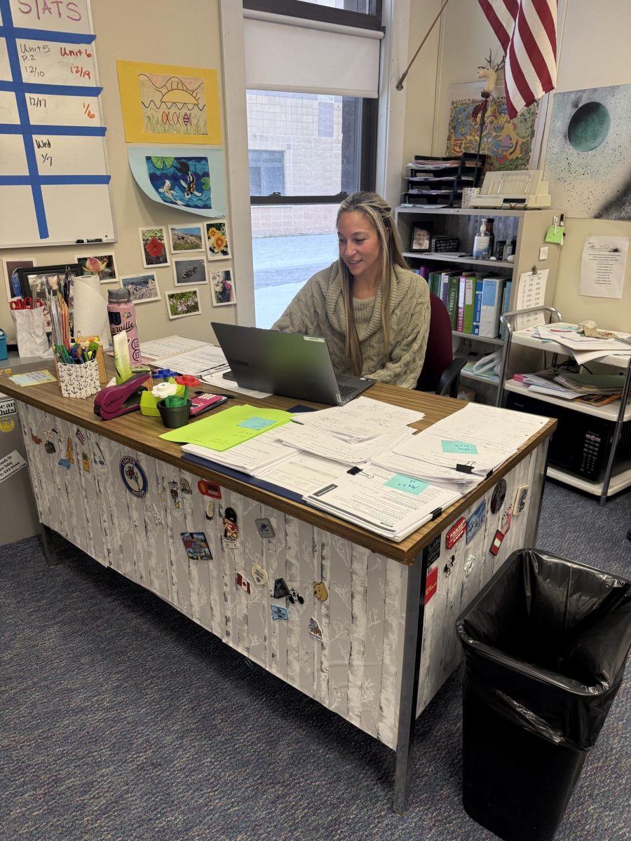 Science teacher, Christina Lauzon, subs for math teacher, Cathleen DeArville. Lauzon decides to sub for other teachers during her prep periods because she “feels bad for Mrs. Broadhurst and just likes to be a team player, so if a teacher needs [her], [she] likes to be a little help.” After losing a prep period to substitute, Lauzon will have “to prepare outside of class, [meaning she will] probably come to school earlier or stay a little later”.
