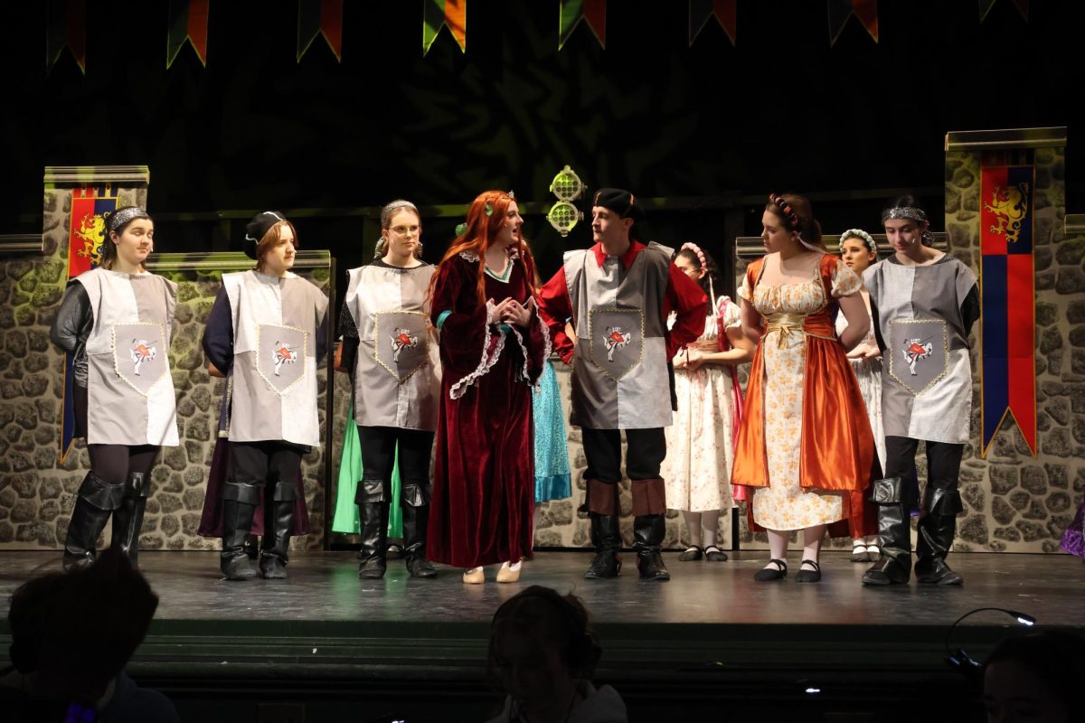 The cast of “Once Upon a Mattress” performs “Shy,” the song playing when Princess Winnifred first arrives in the kingdom and introduces herself.