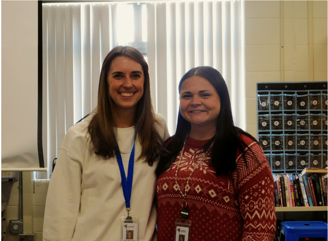 English teachers Emily Stanbridge (left) and Katelyn Leger (right), advisors of the Future Educators Club, support the club’s mission of introducing students to careers in education. The club meets every Thursday after school and gives students opportunities to shadow students and gain classroom experience. “The purpose is to get prospective educators who are interested in becoming teachers into the classroom,” Leger said, “and teach them what it's like to be a teacher.”