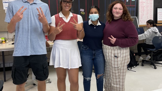 Senior Grady Daron, Junior Makenna True, Junior Alisha Khalil, Senior Kaylee Donahue