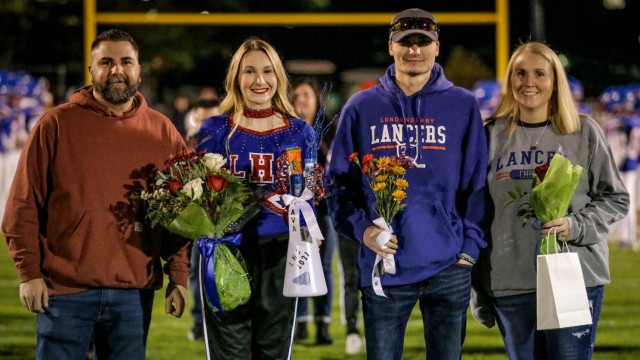 Ava Campbell celebrates Senior Night with her famiy.