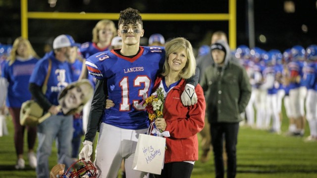 Jack McCarthy celebrates Senior Night with his family.